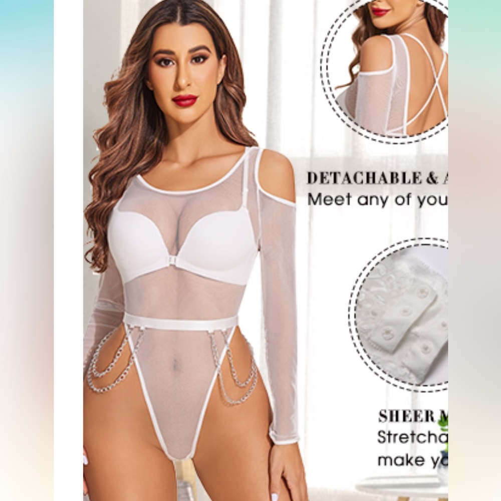 Fishnet Cut Out Fitted Bodysuit